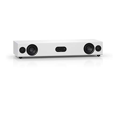 Nubert nuPro AS-3500 | Weiße Soundbar | Mit DTS und Dolby Audio | Soundplate für Streaming | TV-Lautsprecher mit Bluetooth aptX HD | Vollaktive Soundbase in 3 Wegen | Sounddeck für Zuhause