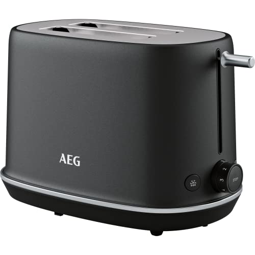 AEG T7-1-6BP Toaster (7 Bräunungsstufen, Auftauen, Aufwärmen, inkl. Brötchenaufsatz + Staubschutzdeckel, Lift-System, tiefe, breite Schlitze, alle Brotsorten, auto. Zentrierung, Krümelschublade, grau)