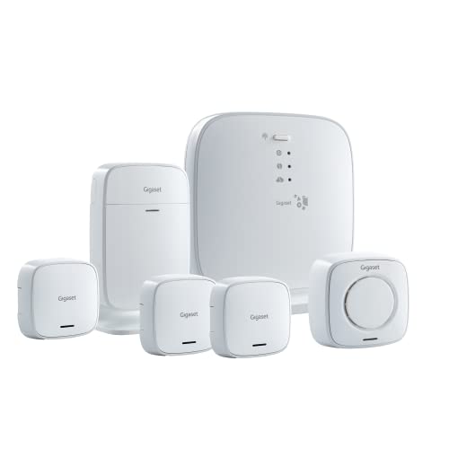 Gigaset Alarm System M - Smart-Home Alarmsystem für Wohnungen und Einfamilienhäuser - mit Basisstation, Türsensor, Bewegungssensor, Fenstersensoren und Alarmsirene - Smart-Home Set - App, weiß