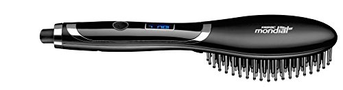 Fripac Mondial Glättbürste Airbrush, Profi-Haarglätter-Bürste mit Ionen-Technologie zum Glätten und Durchkämmen der Haare, digitaler Temperaturanzeige