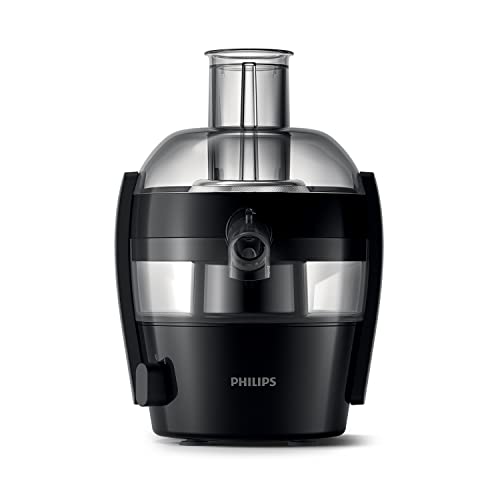 Philips Entsafter – 500W, 1.5L, HomeID-Rezepte-App, QuickClean (HR1832/00), 400 Watt, ‎1 Liter, 23 x 23 x 42 cm, Schwarz