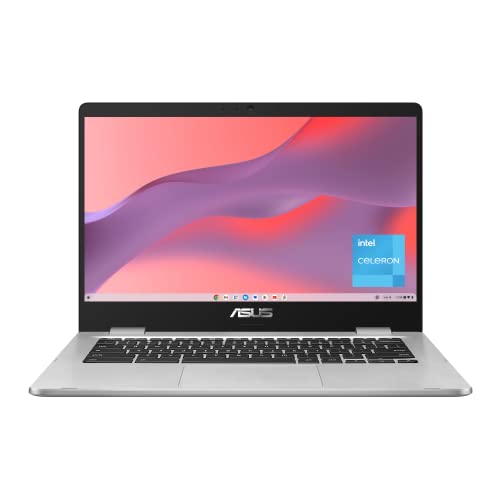 ASUS Chromebook C424, 14 Zoll 180 Grad FHD NanoEdge Display, Intel Dual Core Celeron Prozessor, 4 GB LPDDR4 RAM, 128 GB Speicher, Silberfarben, C424MA-AS48F