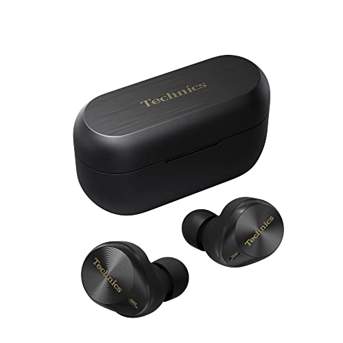 Technics EAH-AZ80E-K kabellose Ohrhörer mit Noise Cancelling, Multipoint Bluetooth 3 Geräte, bequemer In-Ear-Ohrhörer, Kabelloses Laden, Schwarz