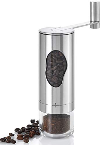 AdHoc MC01 manuelle Kaffeemühle MRS. BEAN, Keramik Mahlwerk (ohne Inhalt), Edelstahl/Acryl/Kunststoff