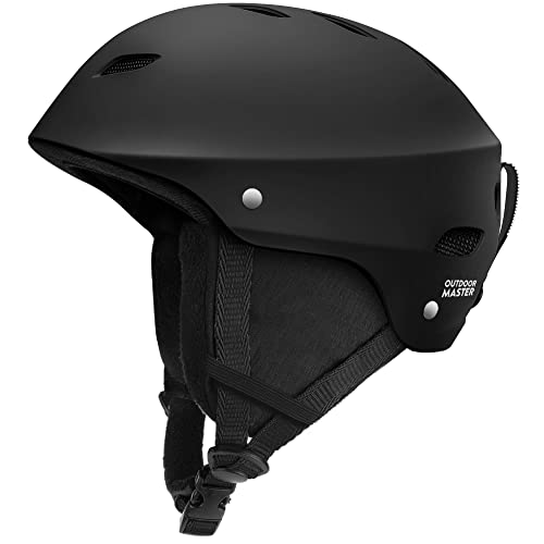 OutdoorMaster Kelvin Skihelm – Snowboardhelm für Herren, Damen & Jugendliche (L, Schwarz)