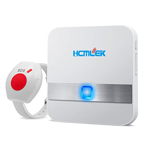 Hcmlek Notrufknopf für Senioren Notruf Armband, Babyphone für Hausnotruf Funktioniert Pflegeruf Alarm für Älterer Patienten und Senioren mit Behinderung