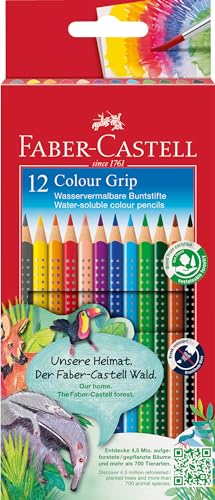 Faber-Castell 112412 - Buntstifte Set Colour Grip, 12er Kartonetui