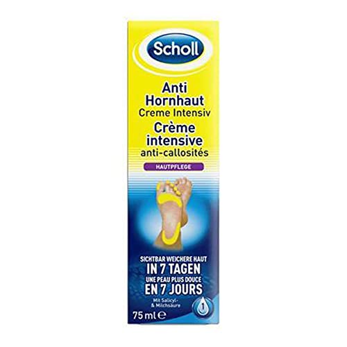 Scholl Anti-Hornhaut Creme Intensiv Creme gegen Hornhaut Feuchtigkeitscreme für Füße - wirksame Hornhautreduktion nach einer Anwendung - intensive Fußpflege - 75 ml