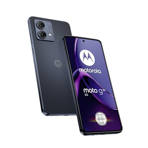 Motorola Mobility Moto g84 5G (6,5"-FHD+-Display, 50-MP-Dual-Kamera, 12/256 GB, 5000 mAh, Android 13) Midnight Blue inkl. Schutzcover [Exklusiv bei Amazon]