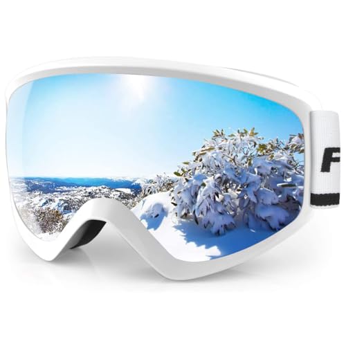 Findway Skibrille Kinder,Ski Snowboard Brille Brillenträger Snowboardbrille Schneebrille Verspiegelt für Junior Jungen Mädchen Teenager-3 4 5 6 7 8 9 10 11 12 13 14 Jahre - OTG 100% Anti-UV Anti-Fog