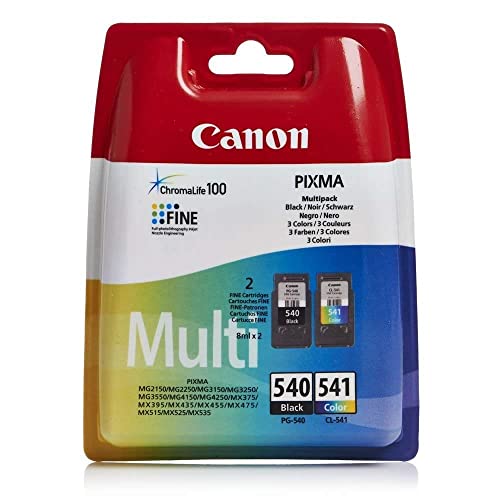 Canon PG-540 CL-541 BLISTER Vorteilspack 2 Tintenpatronen (Schwarz Farbe) (Veraltete Kunststoffverpackung 2018)