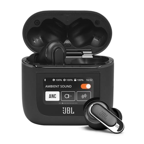 JBL Tour Pro 2 – True Wireless In-Ear Kopfhörer – Bluetooth Kopfhörer mit Active Noise Cancelling und Smart Ladecase in Schwarz – Bis zu 40 Stunden Wiedergabezeit mit nur einer Akkuladung