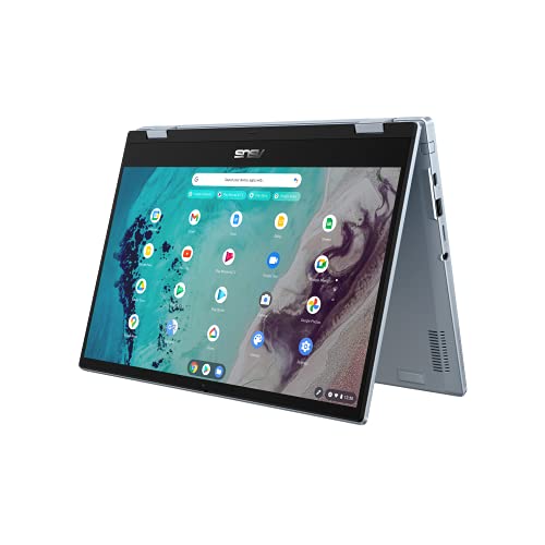 ASUS Chromebook Flip CX3 Convertible Laptop | 14" FHD IPS Display | Intel Core i3-1110G4 | 8 GB RAM | 128GB SSD |ChromeOs | QWERTZ Tastatur | Al Blue