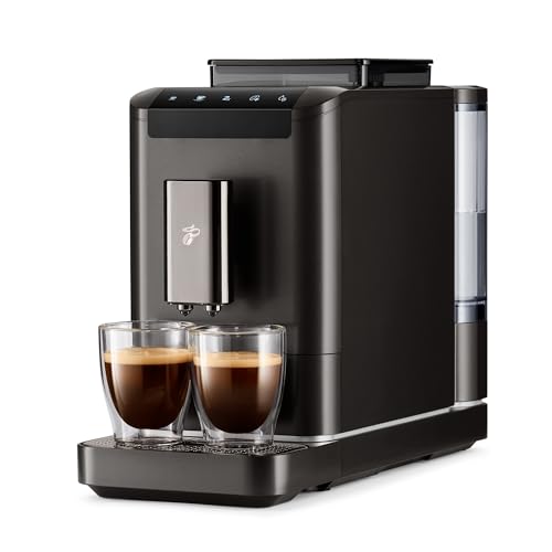 Tchibo Kaffeevollautomat Esperto2 Caffè mit 2-Tassen-Funktion für Caffè Crema und Espresso, Dark Chrome Edition