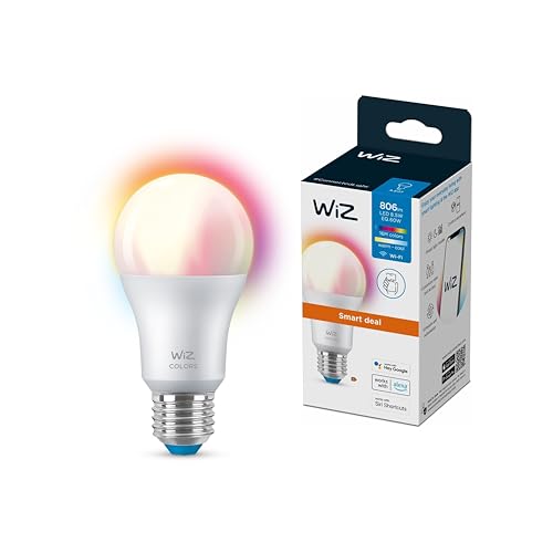 WiZ Tunable White and Color LED Lampe E27 (806 lm), 60 W Lampe mit 16 Mio. Farben oder warm- bis kaltweißem dimmbarem Licht, smarte Lichtsteuerung über WLAN per Stimme/App
