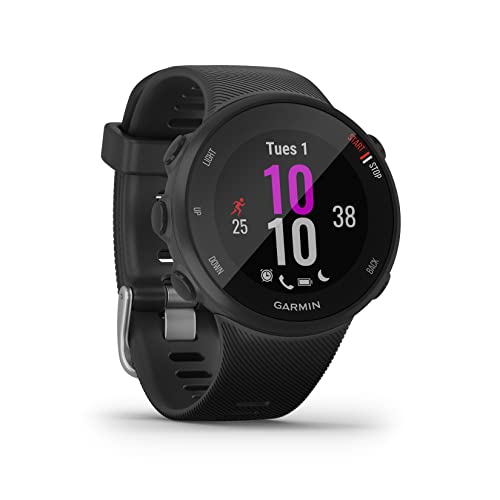 Garmin Forerunner 45S – GPS-Laufuhr im schlanken Design mit umfangreichen Lauffunktionen, Trainingsplänen, Herzfrequenzmessung am Handgelenk, für schlanke Handgelenke, Smartphone Benachrichtigungen