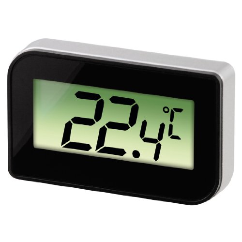 Xavax Digitales Kühlschrankthermometer (zum Aufstellen, Hängen oder magnetischen Anhängen im Kühlschrank, Gefrierschrank, Tiefkühltruhe, min. -30 Grad, max. +70 Grad) Gefrierschrankthermometer schwarz
