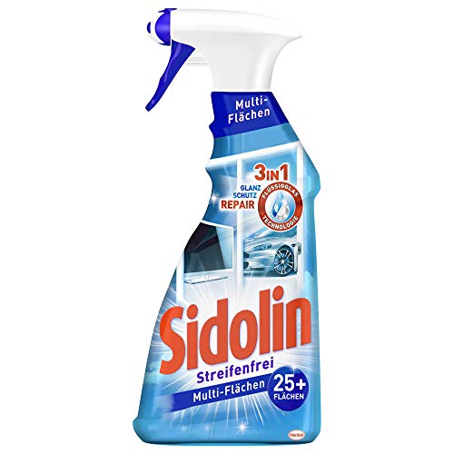 Sidolin Multi-Flächen-Reiniger, Sprühflasche, für streifenfreien Glanz auf über 25 Flächen mit Flüssigglas Technologie, 500 ml (1er Pack)