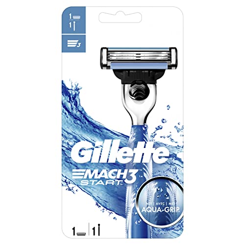 Gillette Mach3 Start Rasierer für Männer mit AquaGrip-Griff für sicheren Halt, auch bei Nässe