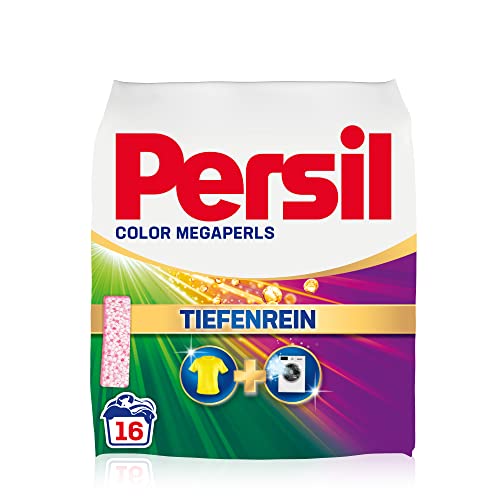 Persil Color Megaperls (16 Waschladungen), Colorwaschmittel mit Tiefenrein Technologie, Waschmittel für reine Wäsche & hygienische Frische für die Maschine, 20 °C bis 60 °C