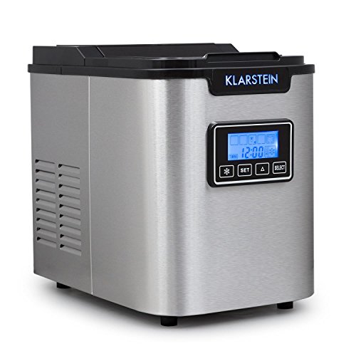 Klarstein ICE6 Icemeister - Eismaschine mit 2,2-Liter-Tank und 3 verschiedenen Größen (9 Eiswürfel/10 Minuten - 12 kg/Tag) schwarz