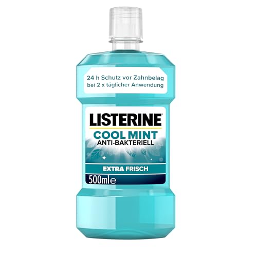 LISTERINE Cool Mint (500 ml), antibakterielle Mundspülung mit ätherischen Ölen & Minzgeschmack, Mundwasser bekämpft wirksam Bakterien im Mundraum, perfekte Ergänzung zur täglichen Zahnpflege