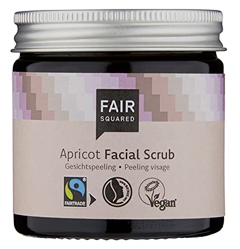 FAIR SQUARED Facial Scrub 50 ml Apricot - mit Fairtrade Aprikosenkernöl - Vegane Naturkosmetik im Zero Waste Mehrweg-Glastiegel