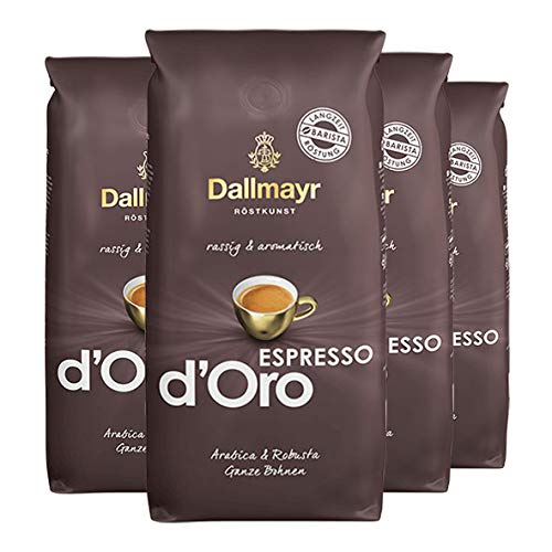 Dallmayr Espresso d'Oro ganze Bohnen 4x 1000g (4000g) - rassig aromatischer Kaffee