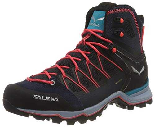 Salewa WS Mountain Trainer Lite Mid Gore-TEX Chaussures de Randonnée Hautes, Premium Navy/Blue Fog, 41 EU