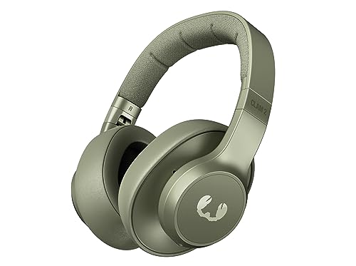 Fresh 'n Rebel Clam 2, Kabelloser Bluetooth-Kopfhörer Over-Ear, 80 Stunden Wiedergabezeit, mit Mikrofon, faltbar, Ambient-Sound-Modus, Schnellladefunktion, Audioeingang, Veganes Leder (Dried Green)