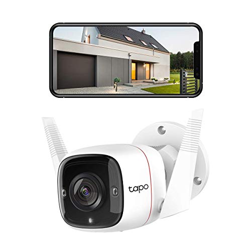 TP-Link Tapo C310 Überwachungskamera Außen, WLAN IP Kamera, 3MP Hochauflösung, 30m Nachtsicht, Bewegungserkennung, IP66 wasserdicht,Alarmmeldung, Zwei Wege Audio,unterstützt Alexa & Google Assistant