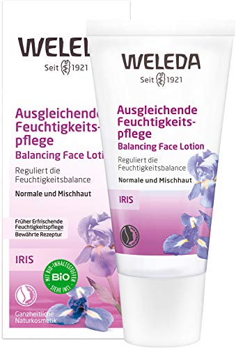 WELEDA Bio Iris Ausgleichende Feuchtigkeitspflege, reichhaltige Tages- und Nachtpflege zur intensiven Pflege von trockener Haut, Naturkosmetik Creme reguliert die Feuchtigkeitsbalance (1 x 30 ml)