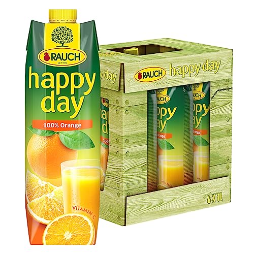 Rauch Happy Day Orange | fruchtiger Geschmack |mit Vitamin C und Calcium | für den perfekten Start in den Tag | 6x 1l Tetra Prisma