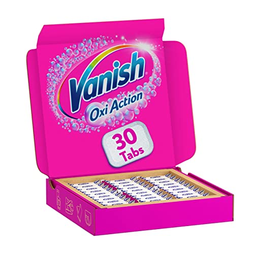 Vanish Oxi Action Multi Power Tabs – 1 x 30 Tabs – Fleckenentferner und Wäsche-Booster Tabs ohne Chlor – Für bunte Wäsche