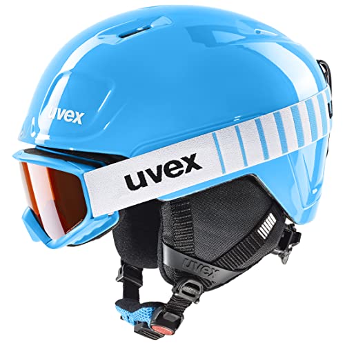 uvex heyya set - Skihelm inkl. Skibrille für Kinder - individuelle Größenanpassung - konstrastverstärkend - blue - 51-55 cm