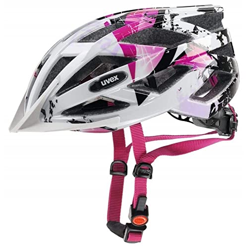 uvex air wing - leichter Fahrradhelm für Kinder - individuelle Größenanpassung - erweiterbar mit LED-Licht - white-pink - 52-57 cm
