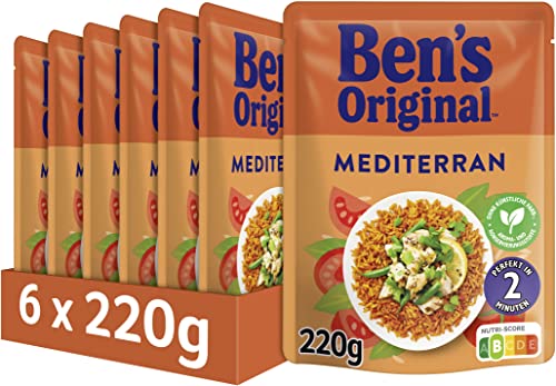 BEN'S ORIGINAL Express-Reis Mediterran, ideale Zubereitung von Gerichten in der Pfanne, 6 Packungen (6 x 220g)