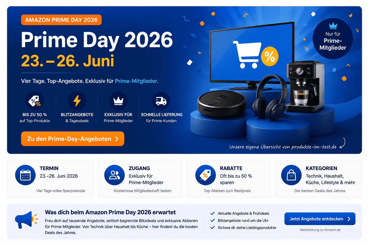 Amazon Prime Day 2026: Aktuelle Angebote, Blitzdeals und Rabatte für Prime-Mitglieder Amazon Prime Day 2026: Aktuelle Angebote, Blitzdeals und Rabatte für Prime-Mitglieder